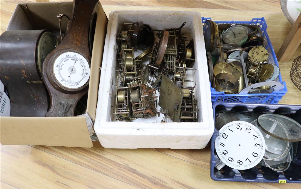 Clock repairers interest: Parts, movements, glasses, dials (a.f.)
